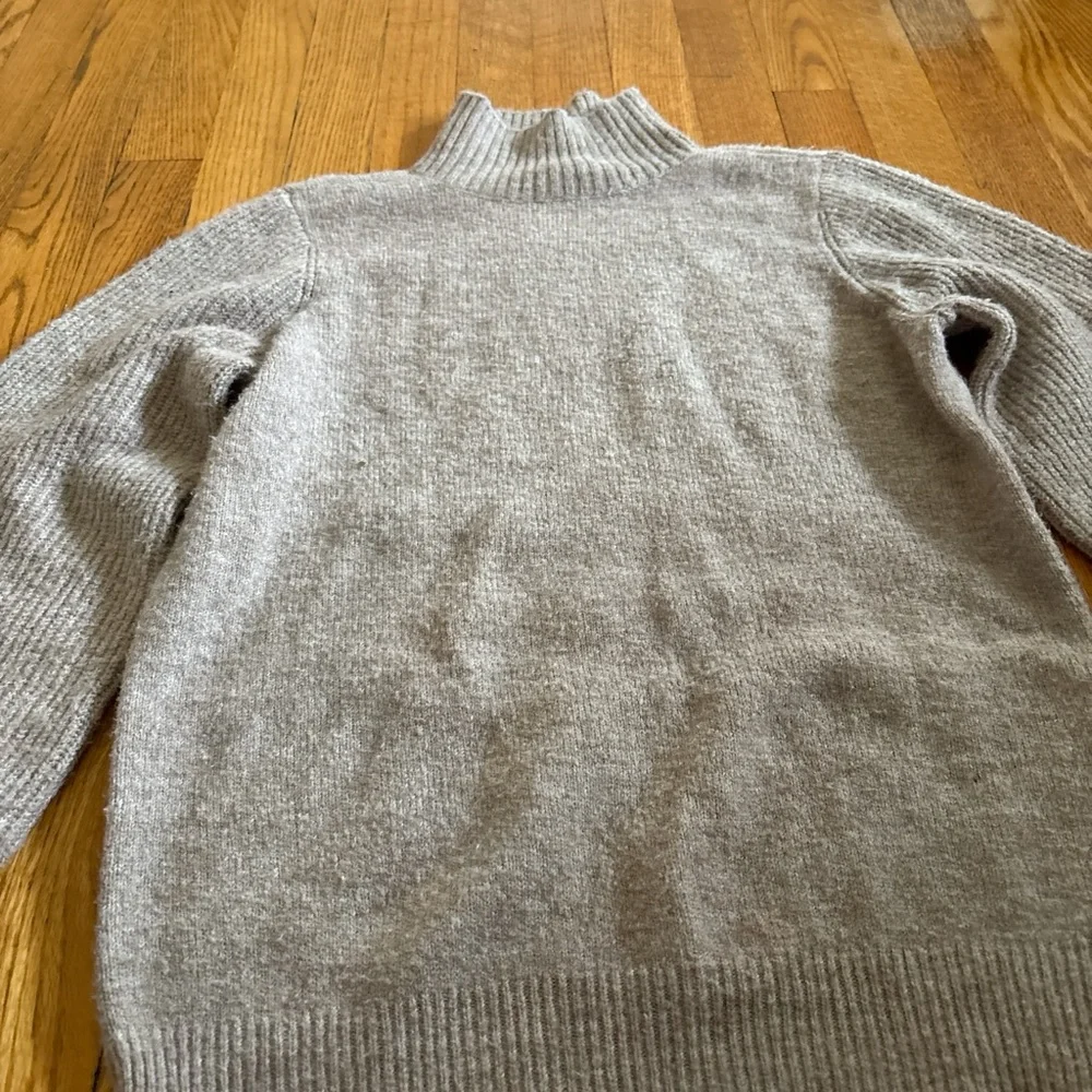Tan Turtleneck Sweater with Pearl accents on sleeves🩵